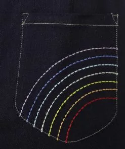 Bright & Beautiful Donna Rainbow Dreamer 70's Flared Jeans Denim Blue New In