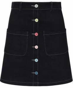 New In Bright & Beautiful Annie Rainbow Dreamer 60's A-Line Skirt Denim