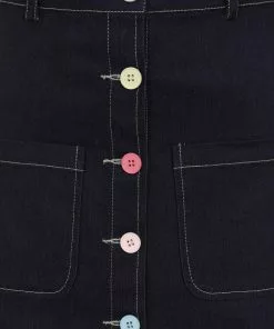 New In Bright & Beautiful Annie Rainbow Dreamer 60's A-Line Skirt Denim