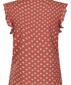 Bright & Beautiful Penny Doughnut Polka 70's Blouse Red New In
