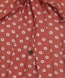 Bright & Beautiful Penny Doughnut Polka 70's Blouse Red New In
