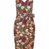 New In Bright & Beautiful Jayleen Tropical Floral 60's Pencil Dress Multi 2 New In Bright & Beautiful Jayleen Tropical Floral 60's Pencil Dress Multi
