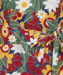 New In Bright & Beautiful Jayleen Tropical Floral 60's Pencil Dress Multi