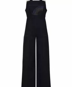 Bright & Beautiful Emma Rainbow Dreamer 60's Dungarees Denim Blue New In