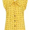 Bright & Beautiful Penny Polka Meadow 70's Blouse Yellow