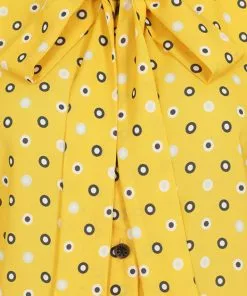Bright & Beautiful Penny Polka Meadow 70's Blouse Yellow