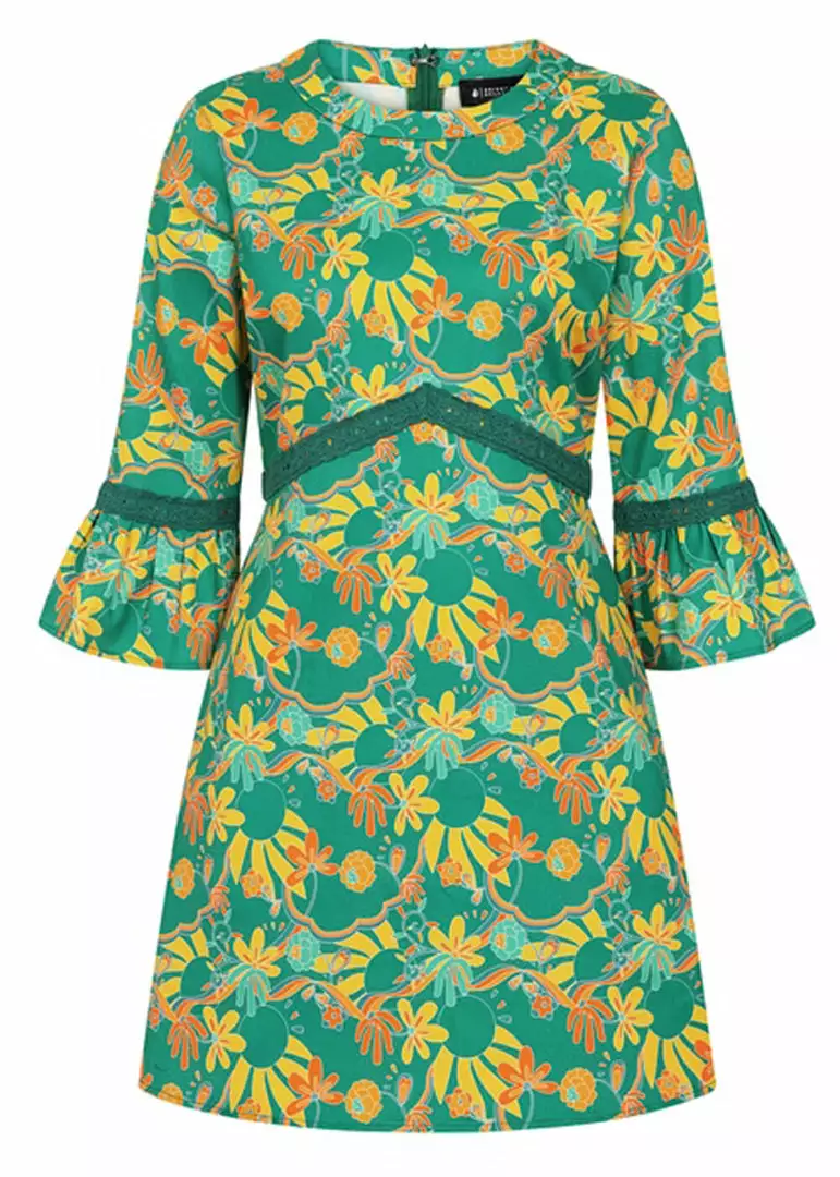 Bright & Beautiful Emily Holiday Trip 60's Dress Multi New In 3 Bright & Beautiful Emily Holiday Trip 60's Dress Multi New In