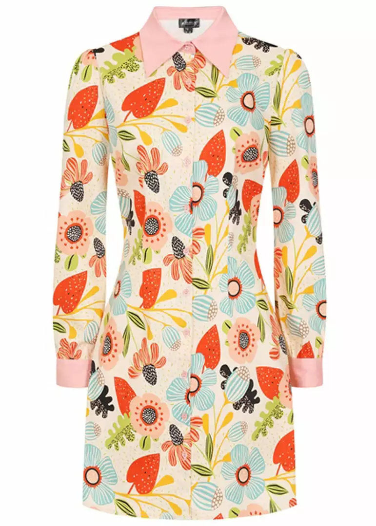 New In Bright & Beautiful Annabell Songbird Floral 60's Dress Multi 3 New In Bright & Beautiful Annabell Songbird Floral 60's Dress Multi