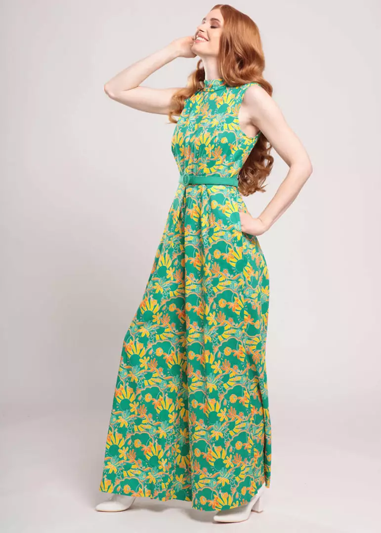 New In Bright & Beautiful Maggie Holiday 70's Trip Jumpsuit Multi 4 New In Bright & Beautiful Maggie Holiday 70's Trip Jumpsuit Multi