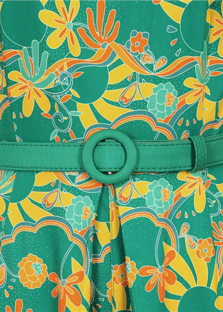 New In Bright & Beautiful Maggie Holiday 70's Trip Jumpsuit Multi 5 New In Bright & Beautiful Maggie Holiday 70's Trip Jumpsuit Multi