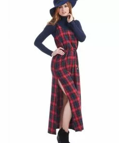 Bright & Beautiful Jamie Tartan 70's Dress Red
