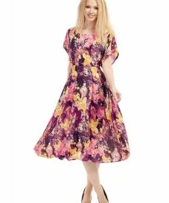 Bright & Beautiful Jenny Marble Galaxy 60's Dress