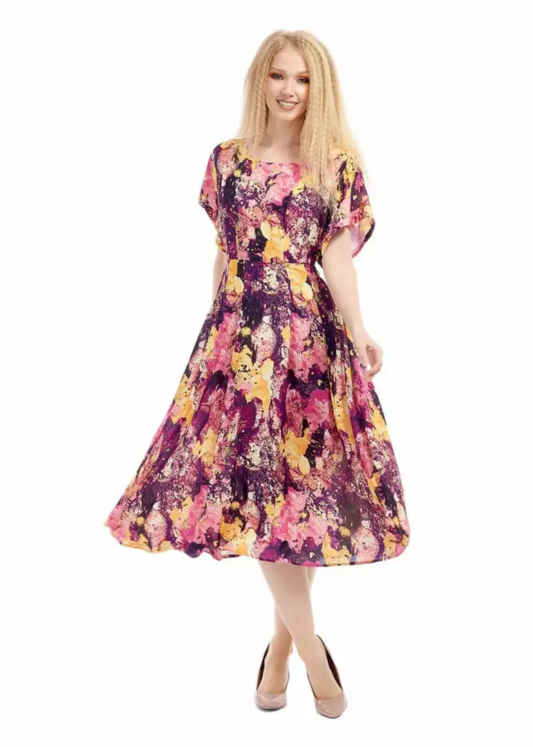 Bright & Beautiful Jenny Marble Galaxy 60's Dress 3 Bright & Beautiful Jenny Marble Galaxy 60's Dress