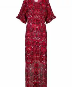New In Bright & Beautiful Yana Floral Maxi Dress Red