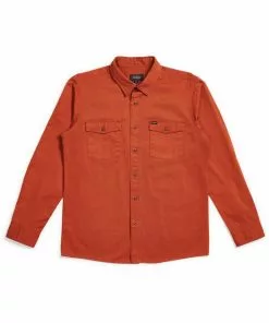 Brixton Mens Olson Shirt Rust Picante New In