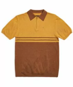 Brixton Heren Allen Knit Polo Brown