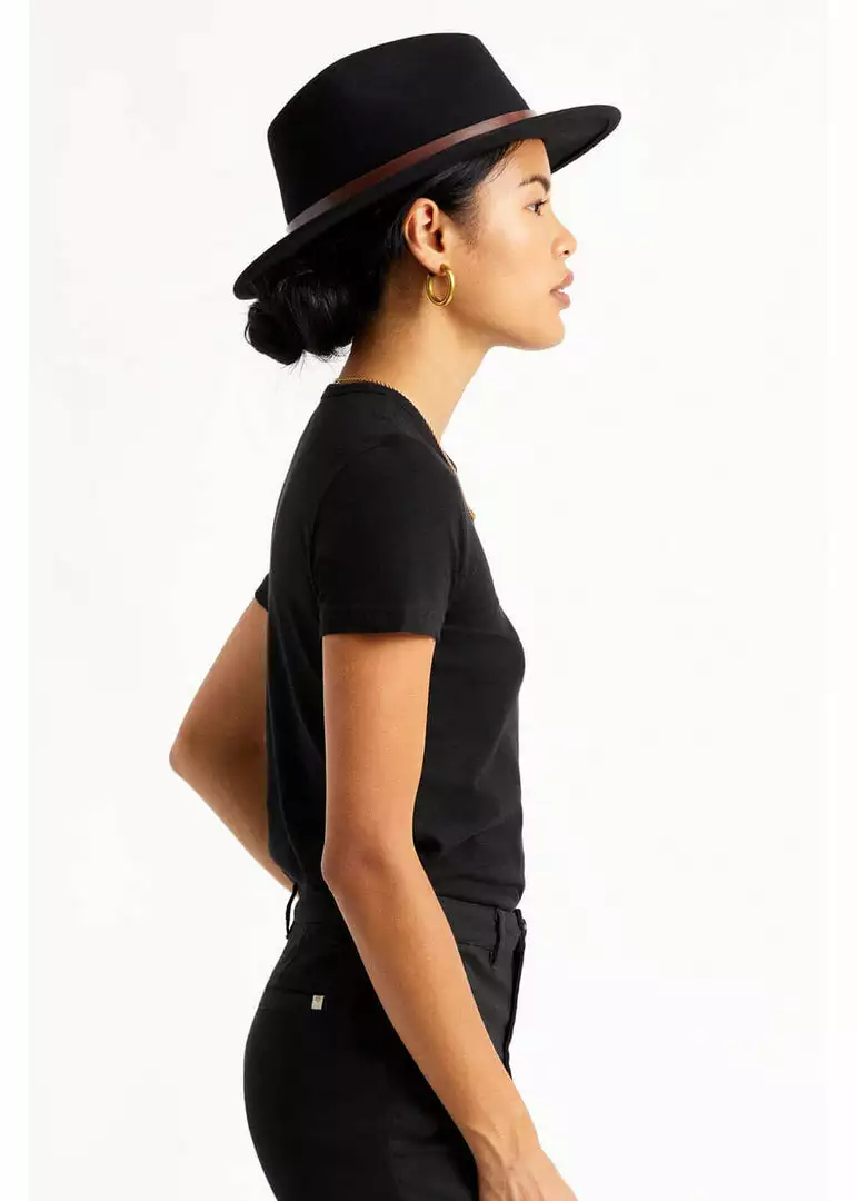 Brixton Messer Fedora Hat Black New In 6 Brixton Messer Fedora Hat Black New In