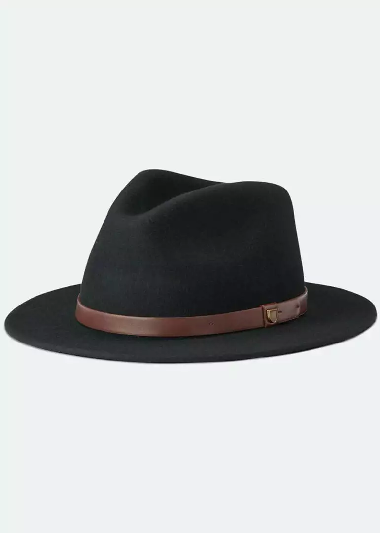 Brixton Messer Fedora Hat Black New In 3 Brixton Messer Fedora Hat Black New In