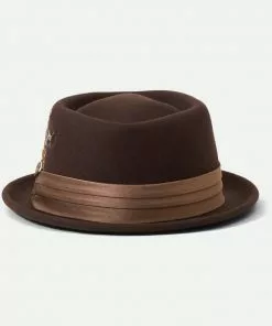 New In Brixton Stout Pork Pie Hat Brown Bronze