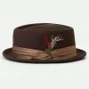 New In Brixton Stout Pork Pie Hat Brown Bronze