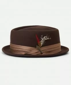 New In Brixton Stout Pork Pie Hat Brown Bronze