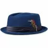Brixton Stout Pork Pie Hat Moonlit Ocean Blue New In