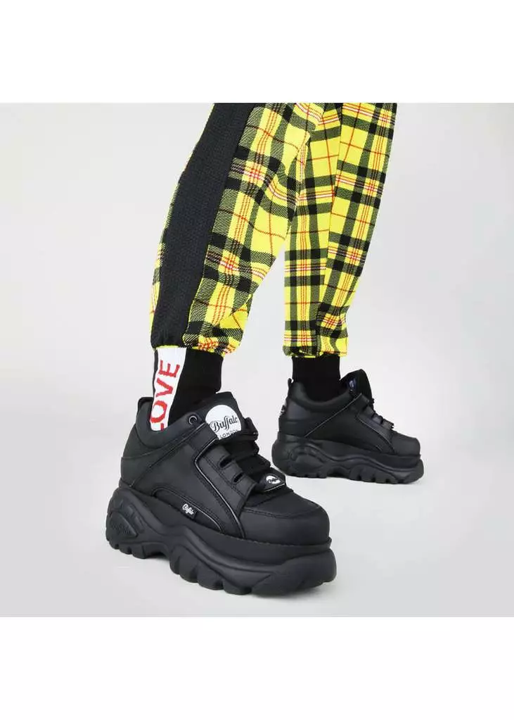 Buffalo London Classics Low Texas Oil Negro 01 Sneakers Black New In