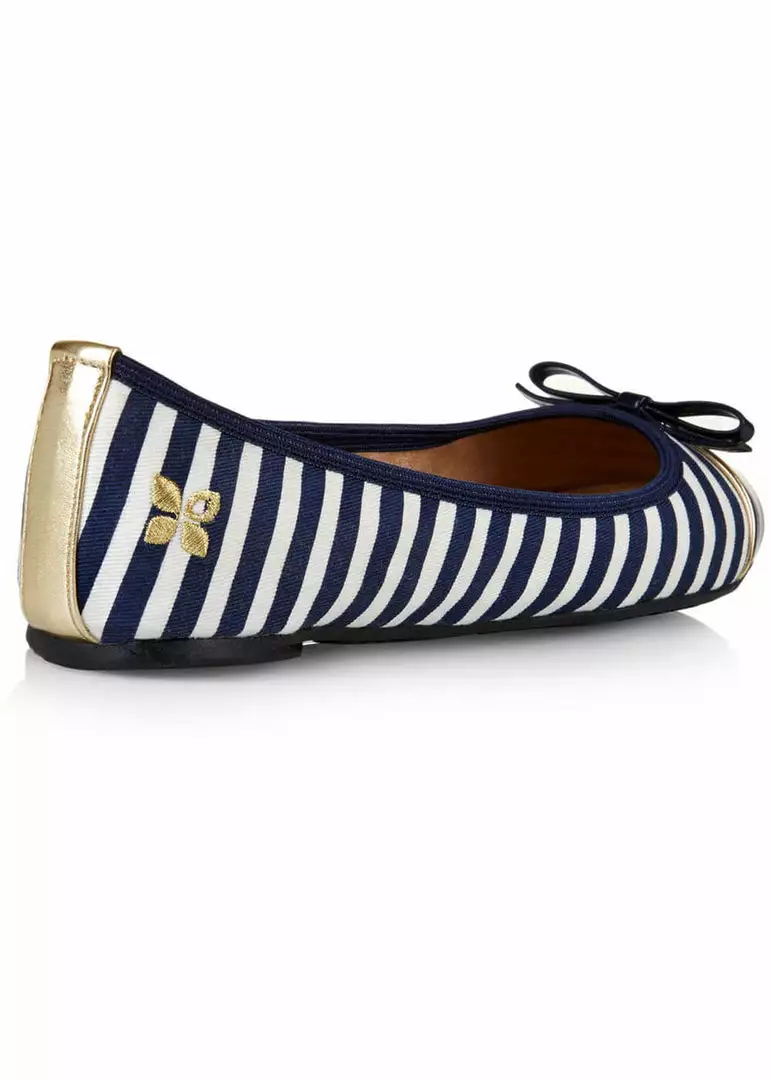 Butterfly Twist Care Stripe Foldable Flats Navy White 6 Butterfly Twist Care Stripe Foldable Flats Navy White