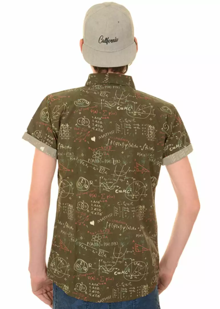 Run And Fly Mens Chalkboard 70's Shirt Grey 5 Run And Fly Mens Chalkboard 70's Shirt Grey