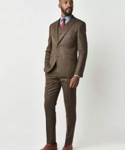 New In Gibson London Ethan Herringbone Jacket Coffee