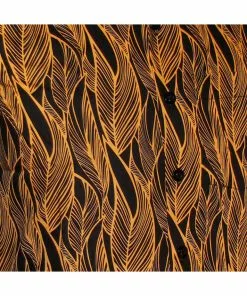 Chenaski Men Leaves 50's Shirt Black Mustard