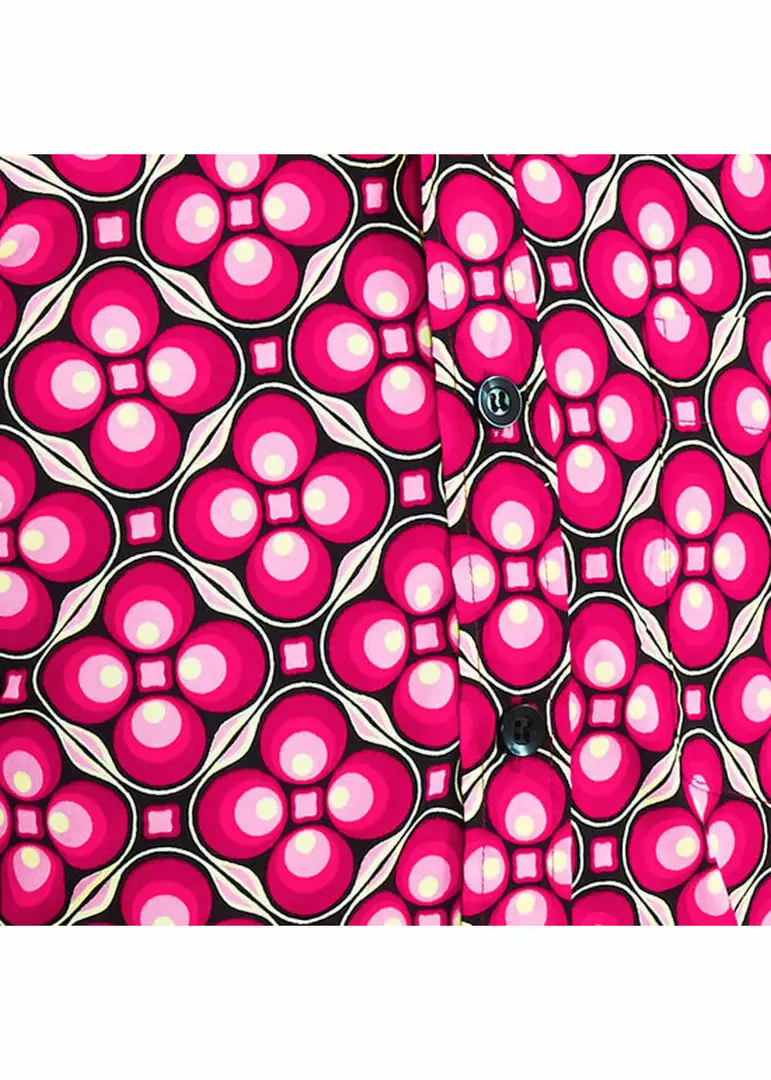 New In Chenaski Mens Dotsgrid 70's Shirt Red 4 New In Chenaski Mens Dotsgrid 70's Shirt Red