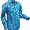 New In Chenaski Mens Dotsgrid 70's Shirt Petrol 2 New In Chenaski Mens Dotsgrid 70's Shirt Petrol
