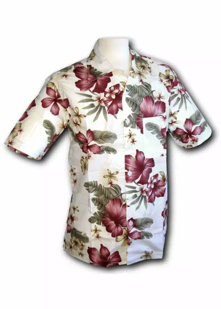 Chenaski Mens Jungle Flowers 50's Shirt Cream 3 Chenaski Mens Jungle Flowers 50's Shirt Cream