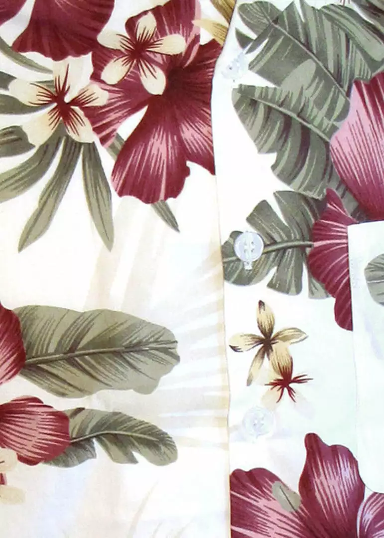 Chenaski Mens Jungle Flowers 50's Shirt Cream 4 Chenaski Mens Jungle Flowers 50's Shirt Cream