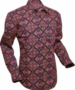 Chenaski Mens Rhombus 70's Shirt Black