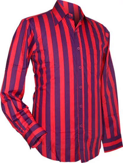 New In Chenaski Mens Stripes 70's Shirt Violet Pink 3 New In Chenaski Mens Stripes 70's Shirt Violet Pink