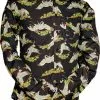 Chenaski Mens Crane Birds 70's Shirt Navy