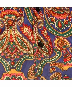 Chenaski Mens Paisley 70's Shirt Blue New In