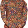 Chenaski Mens Paisley 70's Shirt Blue New In 1 Chenaski Mens Paisley 70's Shirt Blue New In