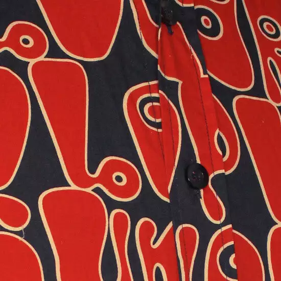 New In Chenaski Mens Moloko 70's Shirt Navy Red 4 New In Chenaski Mens Moloko 70's Shirt Navy Red