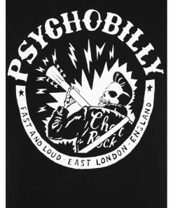 Chet Rock Men Psychobilly T-Shirt Black New In