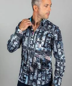 New In Claudio Lugli Mens Satelite Shirt Black