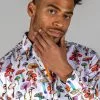 Claudio Lugli Mens Mushrooms Shirt White New In 2 Claudio Lugli Mens Mushrooms Shirt White New In