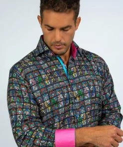 Claudio Lugli Heren Stained Glass Saints Shirt New In 9 Claudio Lugli Heren Stained Glass Saints Shirt New In