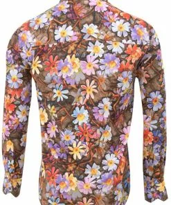 New In Claudio Lugli Mens Autumn Diasy Shirt Brown 7 New In Claudio Lugli Mens Autumn Diasy Shirt Brown