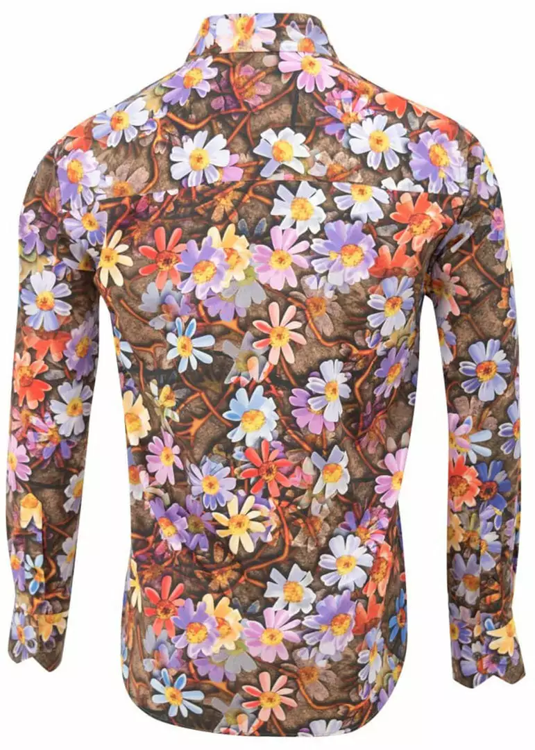 New In Claudio Lugli Mens Autumn Diasy Shirt Brown 5 New In Claudio Lugli Mens Autumn Diasy Shirt Brown