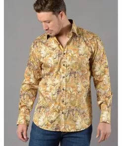 Claudio Lugli Mens Safari Shirt Beige
