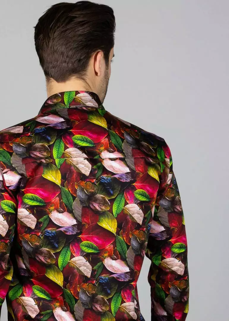 New In Claudio Lugli Mens Autumn Leaves Shirt Green 4 New In Claudio Lugli Mens Autumn Leaves Shirt Green