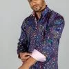 Claudio Lugli Mens Paint Shirt Navy